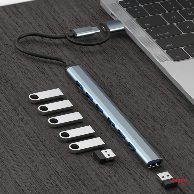 Bộ Chia Cổng Type-C USB 3.0 4 / 7 Cho Bàn Phím Máy Tính