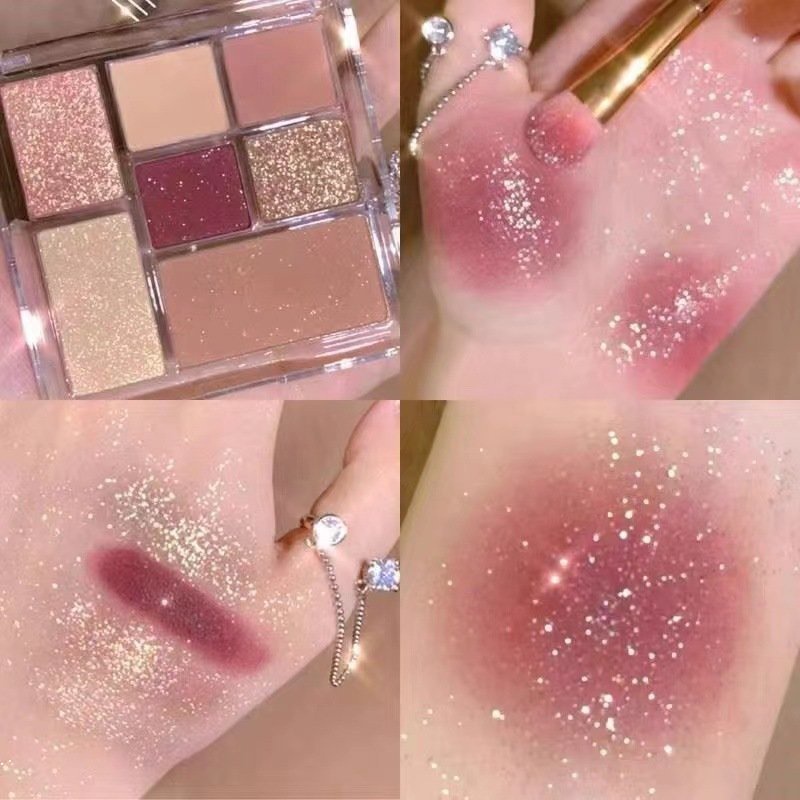 Bảng Phấn Mắt MEIBAOGE Tông Hồng Tự Nhiên Chống Nước Lâu Trôi