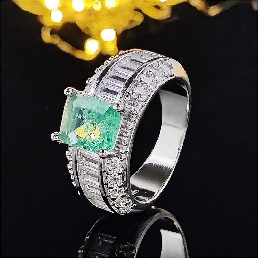 Nhẫn Mặt Vuông Đính Đá Zircon Thời Trang Âu Mỹ Cho Nữ