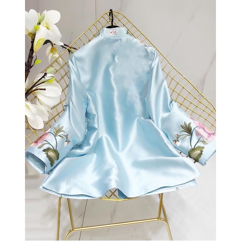 Áo Sơ Mi Họa Tiết Thêu Phong Cách Trung Hoa Thời Trang Xuân Thu Mới Cho Nữ