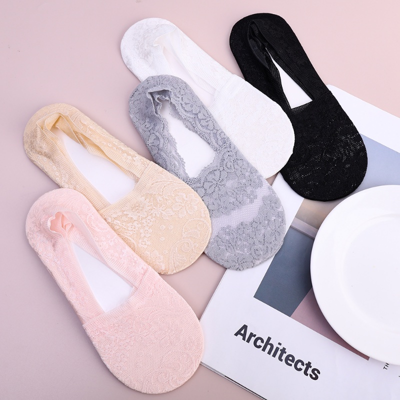 Vớ Thuyền Ren Hoa Mỏng Cổ Thấp Thoáng Khí Thời Trang Mùa Hè Cho Nữ