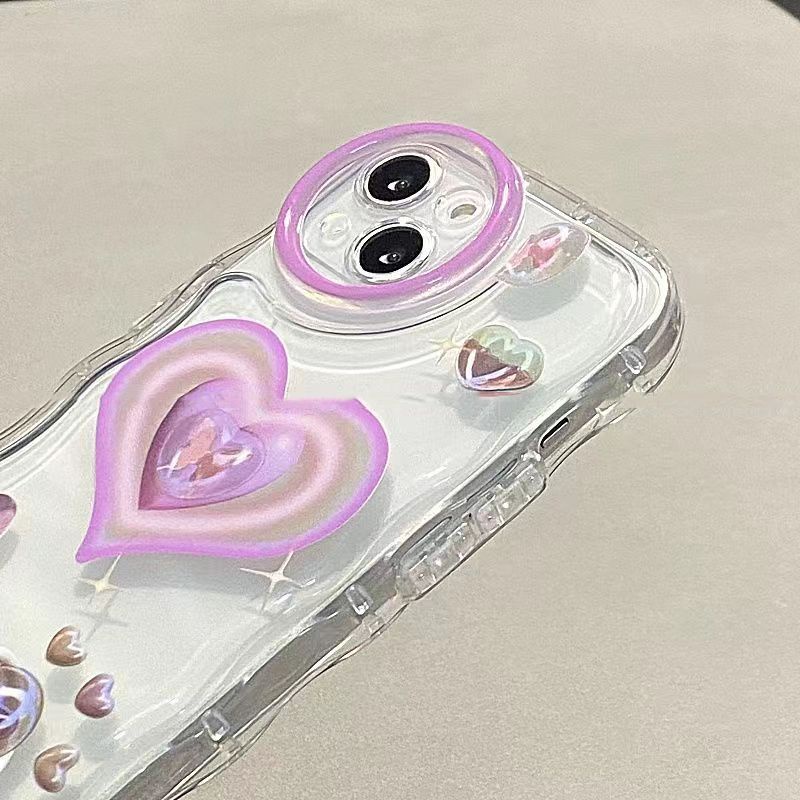 ✅Ốp Điện Thoại Dẻo Họa Tiết Trái Tim 3D Dễ Thương Chống Sốc Cho iPhone13 / 14Promax 12 xsmax 11