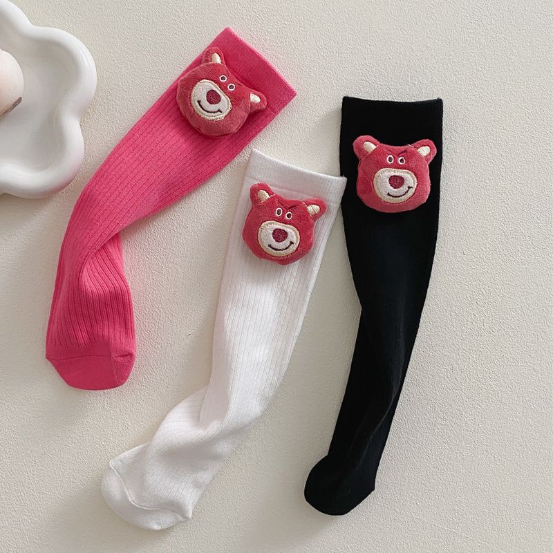 Gấu dâu Tất tất ống dài 100% cotton thu đông cho bé gái