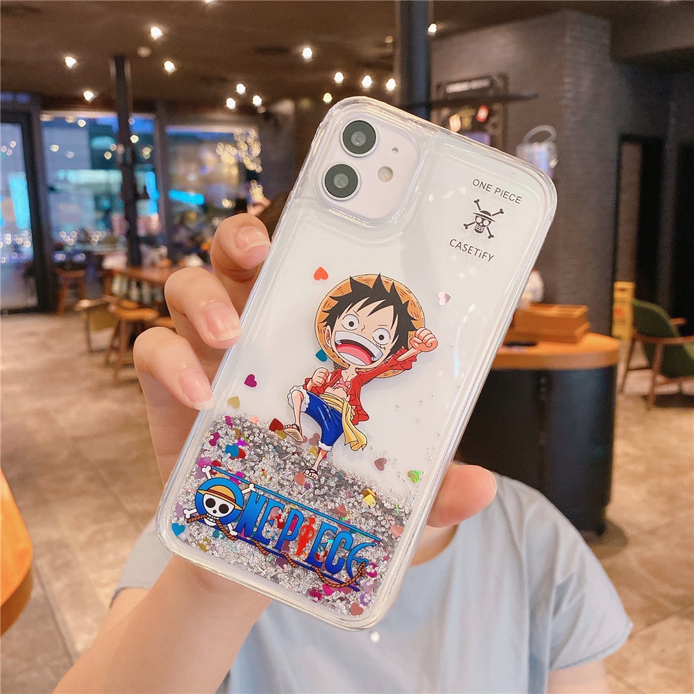 Ốp Điện Thoại Kim Tuyến Nước In Hoạt Hình One Piece Cho IPhone 14 Pro Max / 14 Plus / 13 Pro Max / 12 Pro Max / 11 Pro Max / XS Max