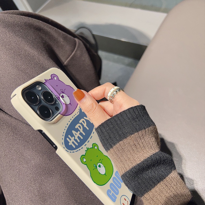 Ốp Điện Thoại Cứng Hình Gấu Dễ Thương Cho iphone 14promax 11 13 12 7Plus 8 X XS Max