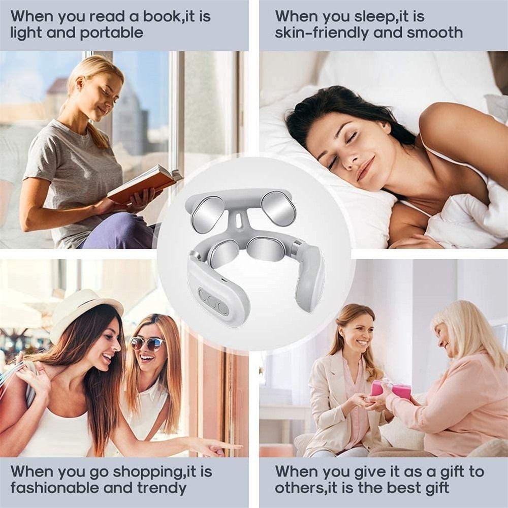 Máy Mát Xa Cổ Giảm Đau 4 Chế Độ Dạng Xung Tiện Dụng