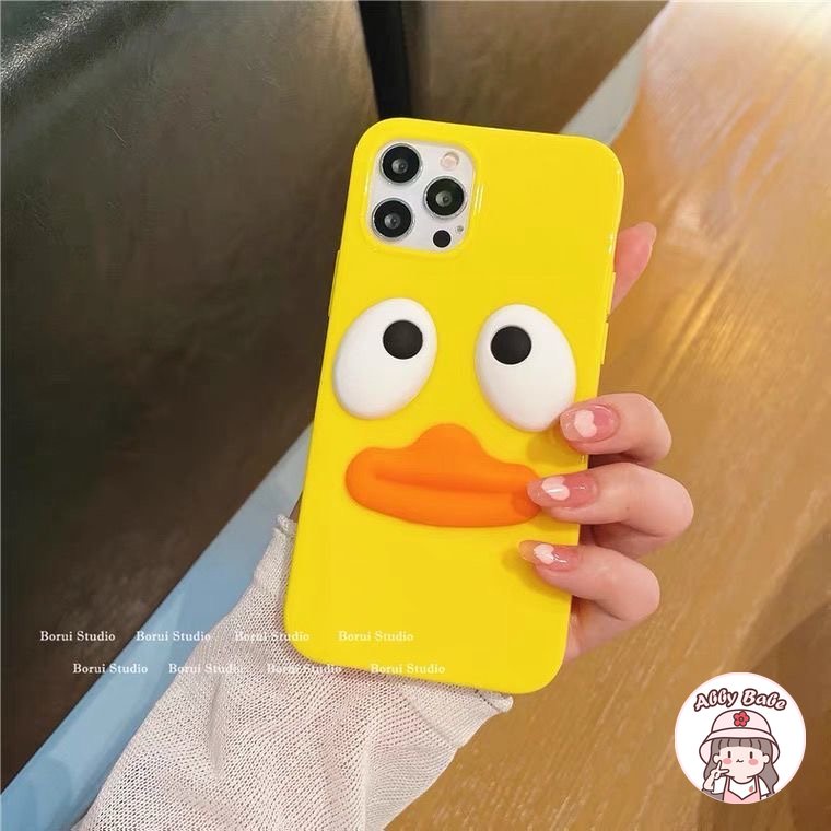 Ốp Điện Thoại TPU Mềm Hình Vịt Mắt To 3D Chống Mồ Hôi Cho IPhone 14 Pro Max 11 7Plus 13 12 11 Pro Max X XS