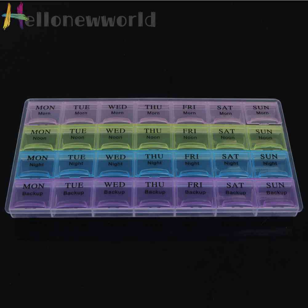 28-Compartment Pill Cases Portable Pill Capsule Splitters Case Sealed for Travel