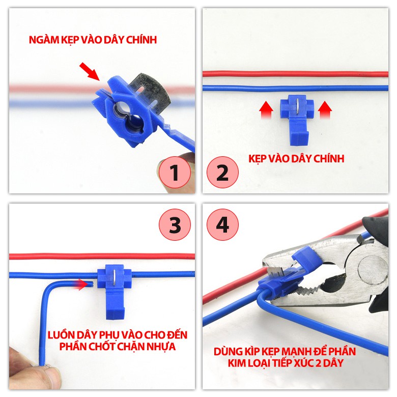 3 cút nối dây điện nhanh chữ T phân nhánh