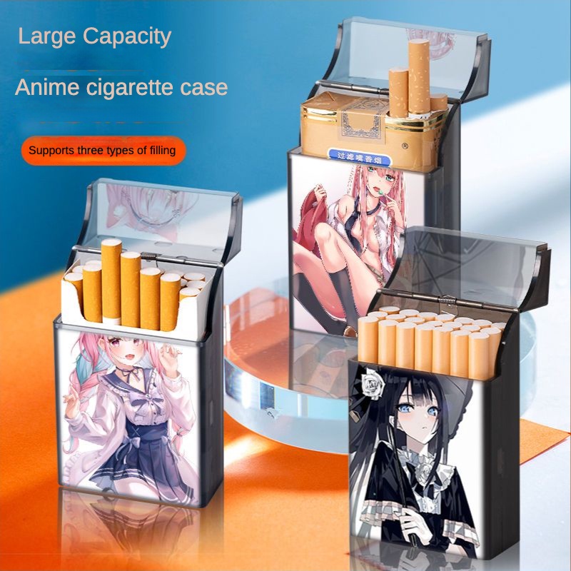 Hộp Đựng Thuốc Lá Bằng Nhựa Hai Chiều Phong Cách Anime Mới