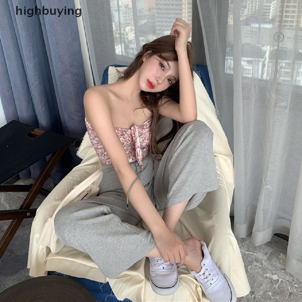 Hbvn Belle Áo hai dây In Họa Tiết Phong Cách Harajuku Mùa Hè Dễ Phối Đồ Thiết Kế Nơ Lãng Mạn Ins Modish Cho Nữ