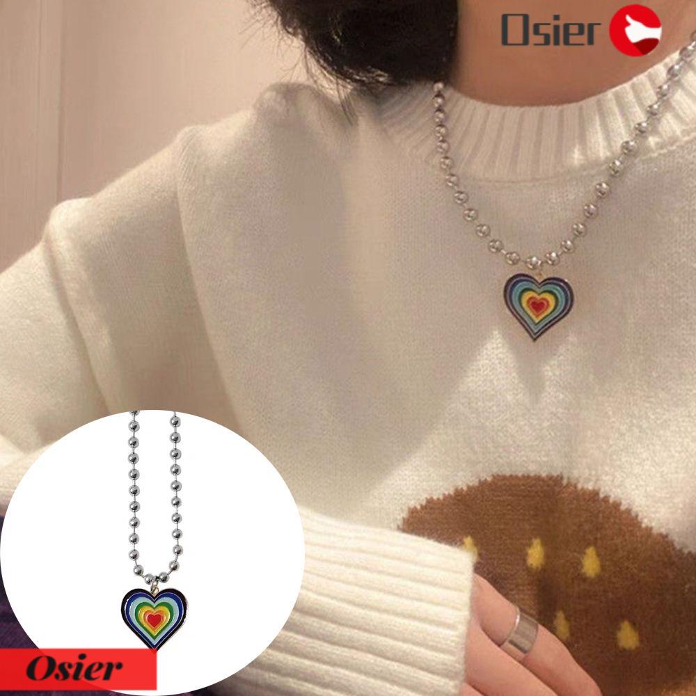 Vòng cổ Mặt Trái Tim Màu Cầu Vồng Thời Trang 1 Cho Nữ