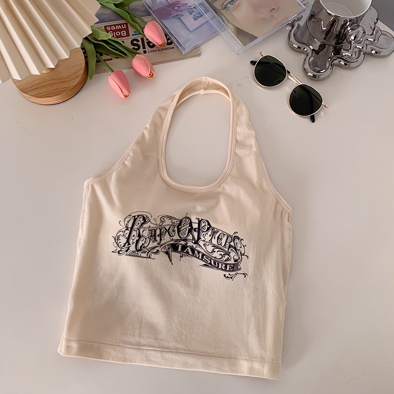 Áo Croptop Dệt Kim Hai Dây Hở Lưng Có Đệm Ngực Gợi Cảm Thời Trang Mùa Hè Cho Nữ