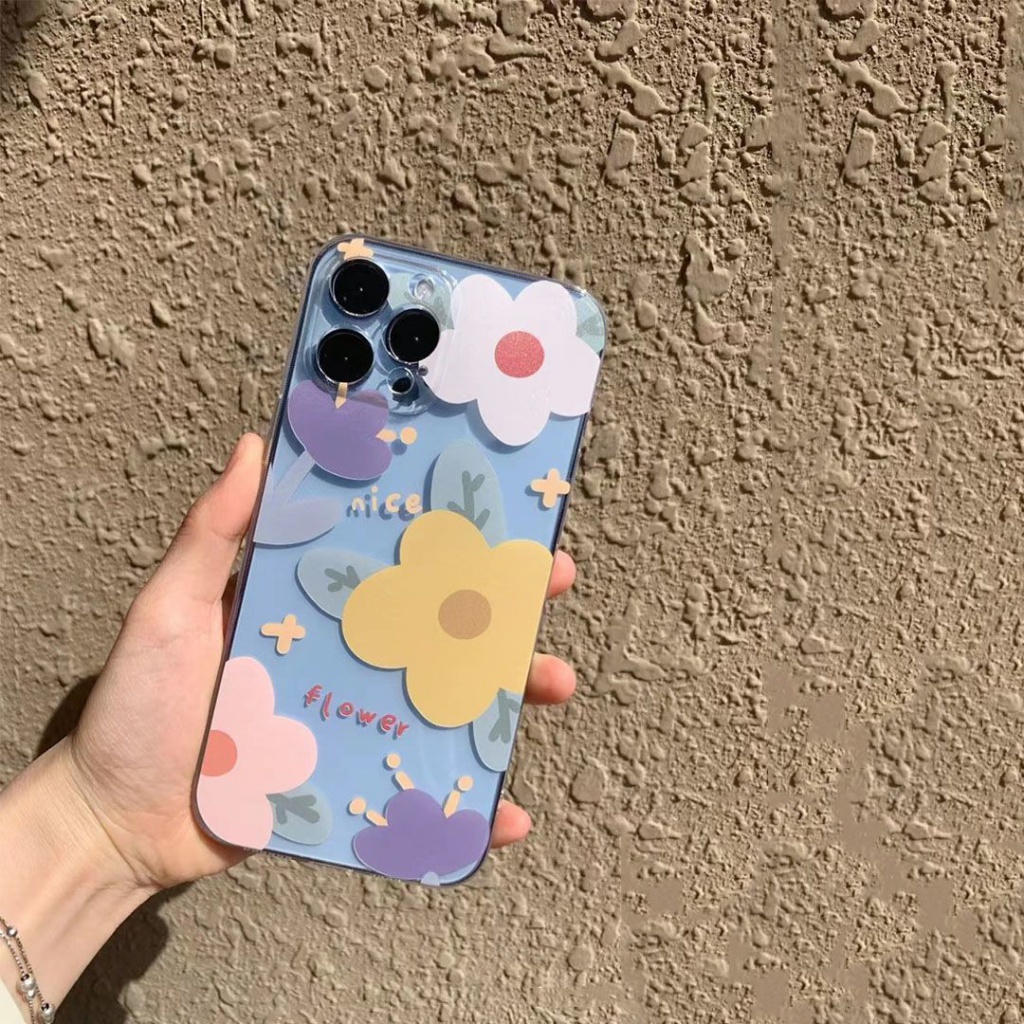 ✅Ốp Điện Thoại Mềm Trong Suốt Chống Sốc Họa Tiết Hoa Cho iPhone 14 / 12promax 11 13mini xs xr 8Pin