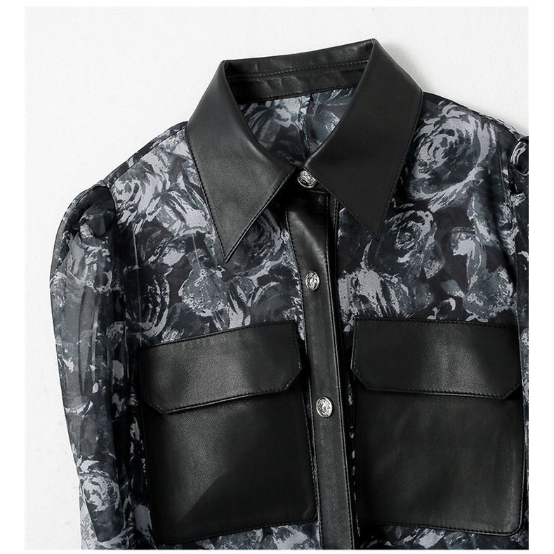 Áo Sơ Mi Chiffon Dáng Ôm In Họa Tiết Thời Trang Xuân Hè 2023 2023 Cho Nữ Da