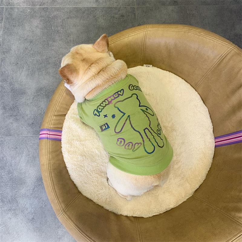 Áo Thu Đông Bằng Vải Nhung Dày Dặn Giữ Ấm In Họa Tiết Chó Bull Pháp Dành Cho Cún Cưng