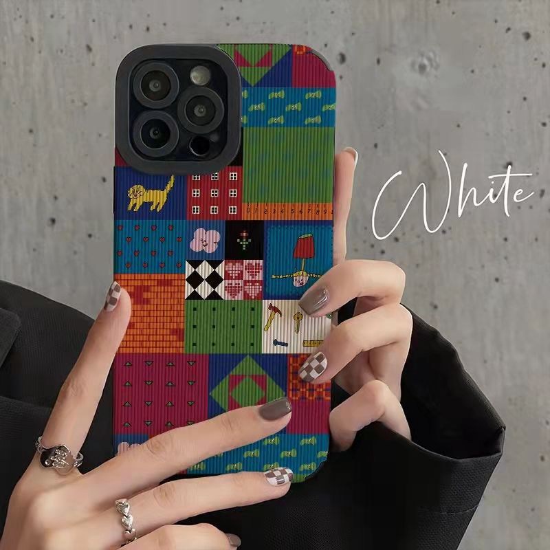 Ốp Điện Thoại Mềm Họa Tiết Da Cừu Màu Sắc Cho IPhone 6S 7 Plus 8 Plus X XS XR XS Max 11 13 12 14 PRO Max 14 Plus 12 13 Mini