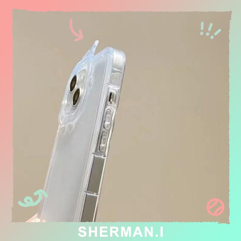 Ốp lưng iphone nơ camera hình vuông trong suốt 6/7/8Plus/Xsmax/11/12/13ProMax-SN