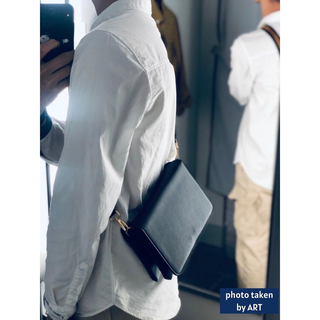 Túi đeo chéo đeo vai nam nữ da pu cao cấp chống nước hình vuông phong cách retro hàn quốc trẻ trung Bomo