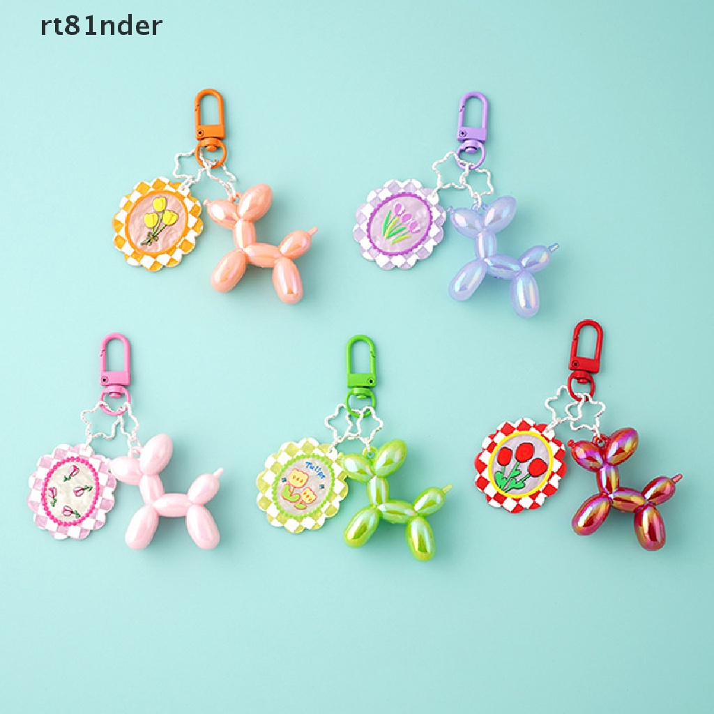 Rt Móc Khóa Resin Hình Cún Và Bóng Bay Bằng Nhựa Đáng Yêu Thời Trang Chống Thất Lạc