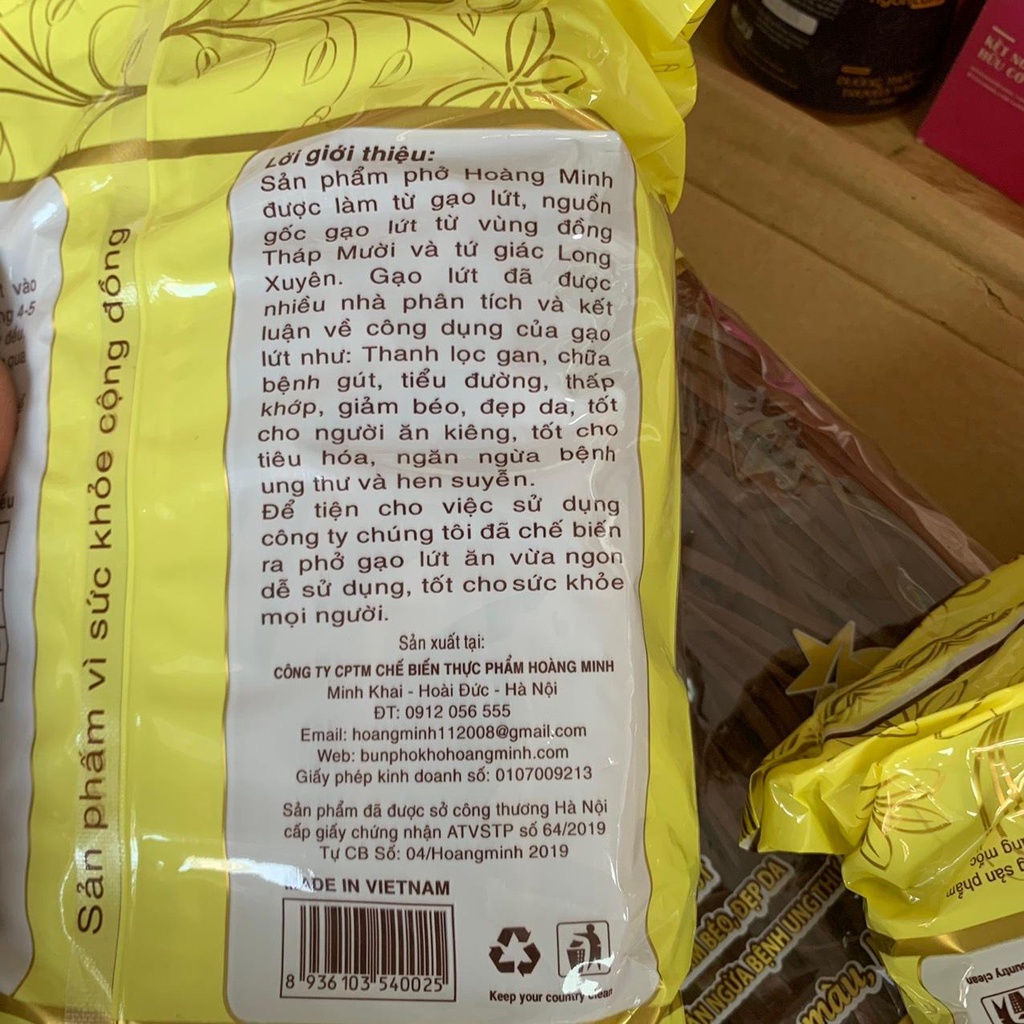 Phở gạo lứt đỏ Hoàng Minh EAT CLEAN 500g healthy giảm cân cho người ăn kiêng