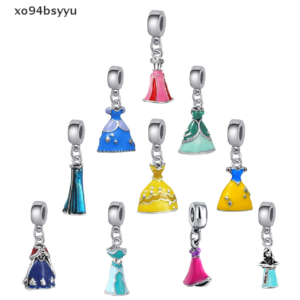 Mặt Dây Chuyền Hình Đầm Công Chúa Xo94Bsyu Mạ Bạc Đính Hạt Lỗ To Tự Làm Trang Sức Cho NữMặt Dây Chuyền Mạ Bạc Hình Đầm Công Chúa Ngọt Ngào Sáng Tạo