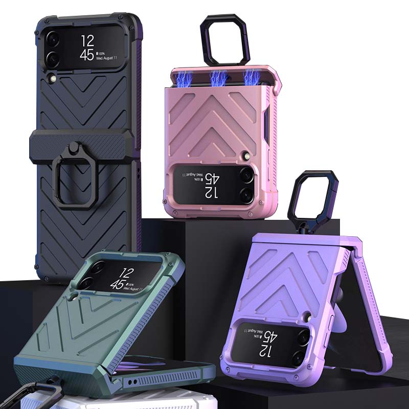 Ốp Điện Thoại Dạng Giáp Chống Rơi Có Vòng Đỡ Lật Cho Samsung Galaxy Z Flip4 FLIP3 4