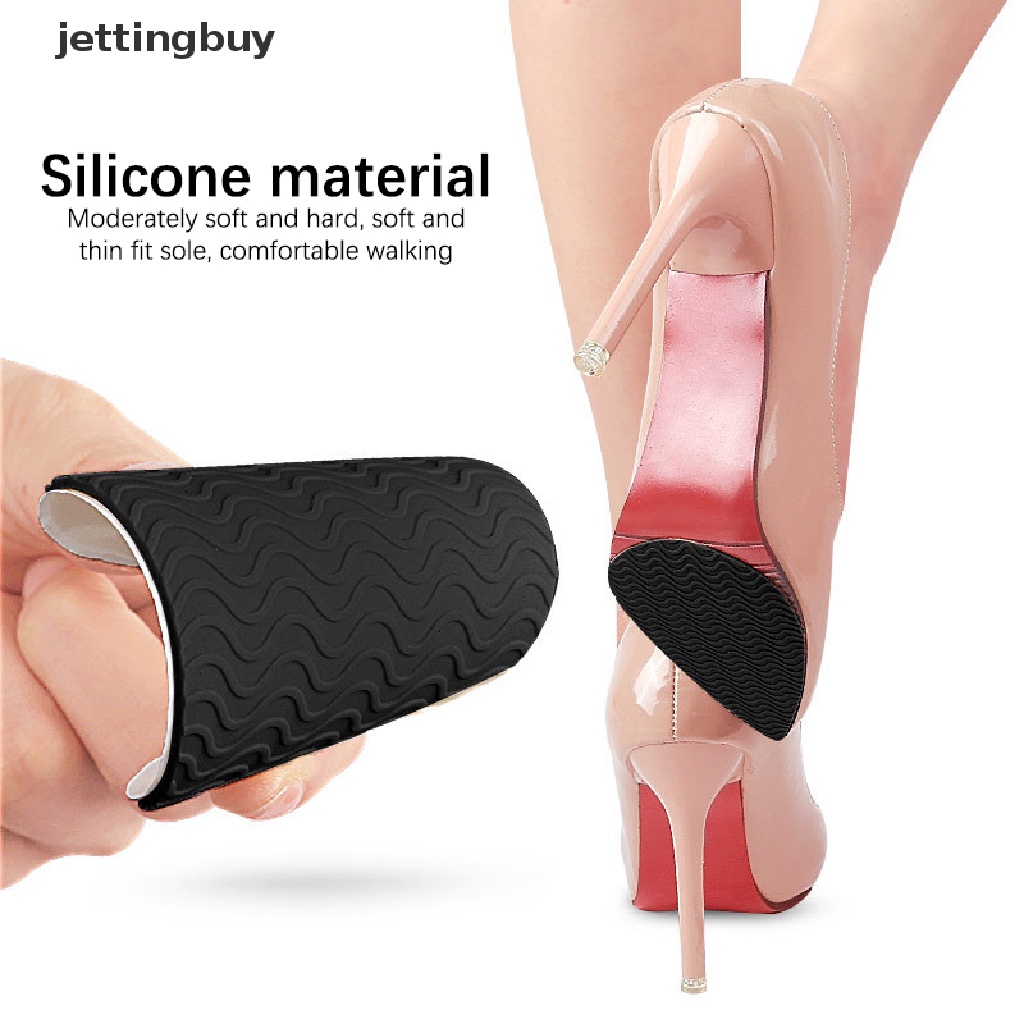 1 Cặp Đế Lót Giày Cao Gót Bằng Cao Su Chống Trượt Chống Mài Mòn