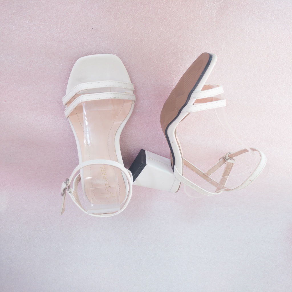 Giày cao gót quai mảnh 2 dây đế trụ 5p  sang chảnh sandal cao gót xinh hot trend N49