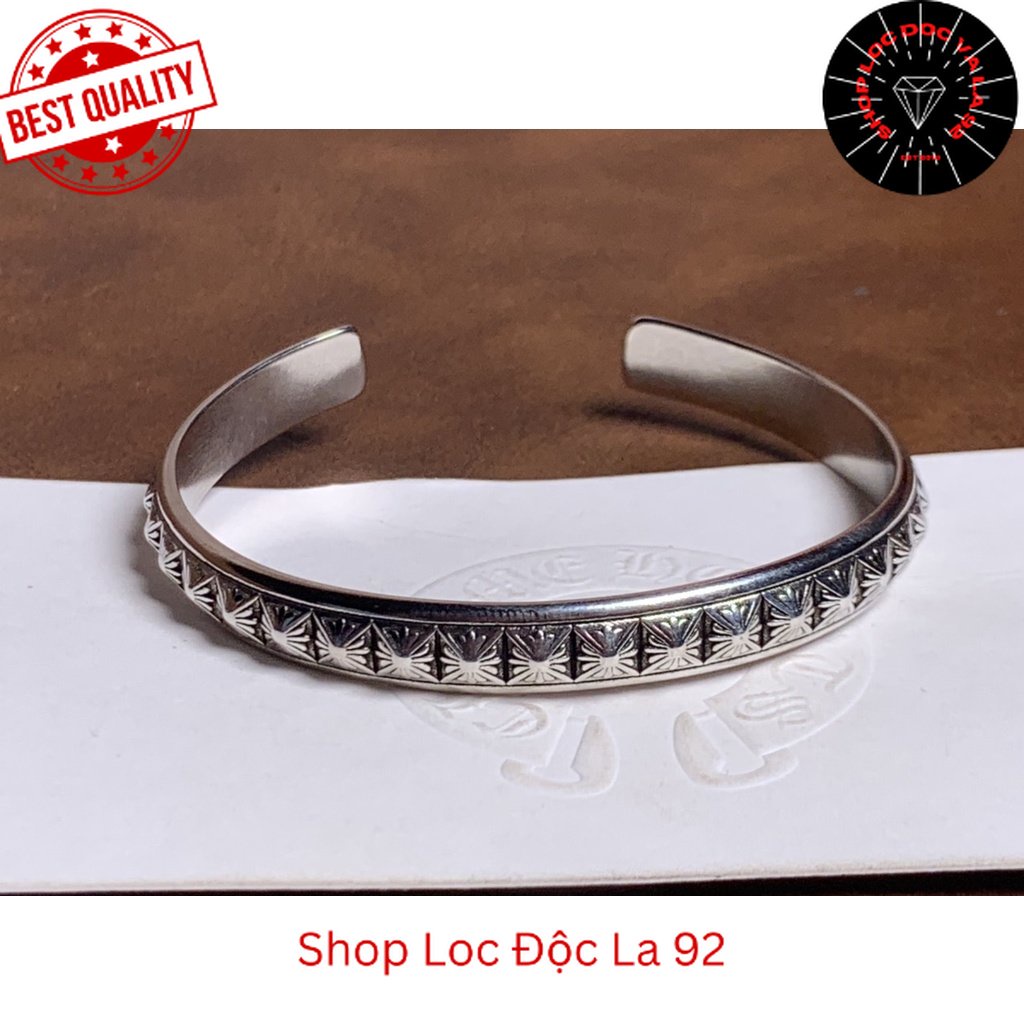 Cuff Chrome Heart Flower bạc fullbox cao cấp - Chrome Heart Store