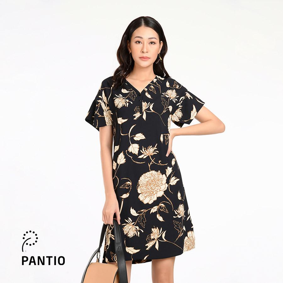 FDC52626 - Đầm công sở hoa vải lụa thời trang xuân hè - PANTIO