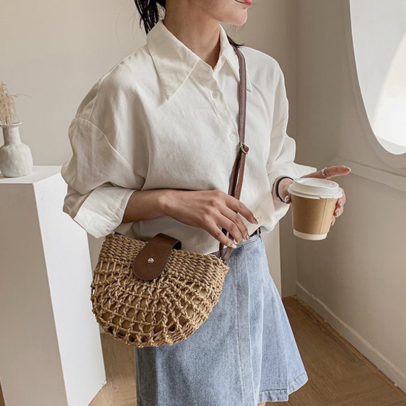 Túi cói Bằng Rơm Phong Cách Phương Tây Dễ Phối Đồ Cho Nữ