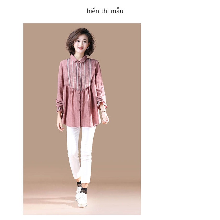 Áo Sơ Mi Tay Loe Họa Tiết Sọc Caro Phong Cách Thời Trang Hàn Quốc