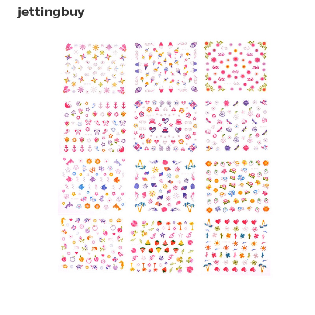 Bộ 5 Tấm Sticker Hoạt Hình Dán Trang Trí Móng Tay An Toàn Cho Bé