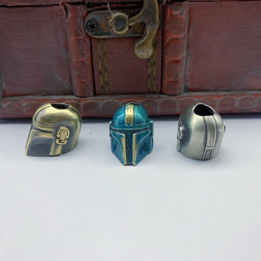 Móc Điện Thoại / Chìa Khóa Bằng Đồng Nguyên Chất Chạm Khắc Hình Star Wars Mandalorian Niche Edc
