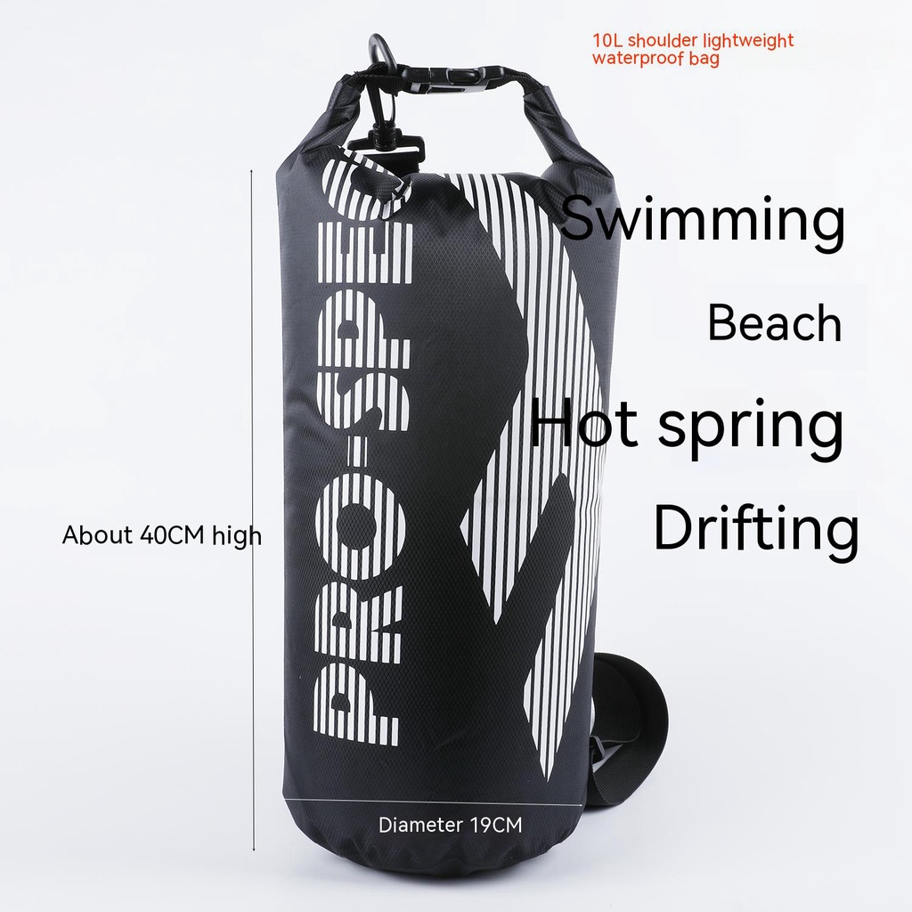 Single Shoulder Polyester Waterproof Bag Trọng lượng nhẹ Kiểm tra vải Bucket Bag Bơi bãi biển trôi túi