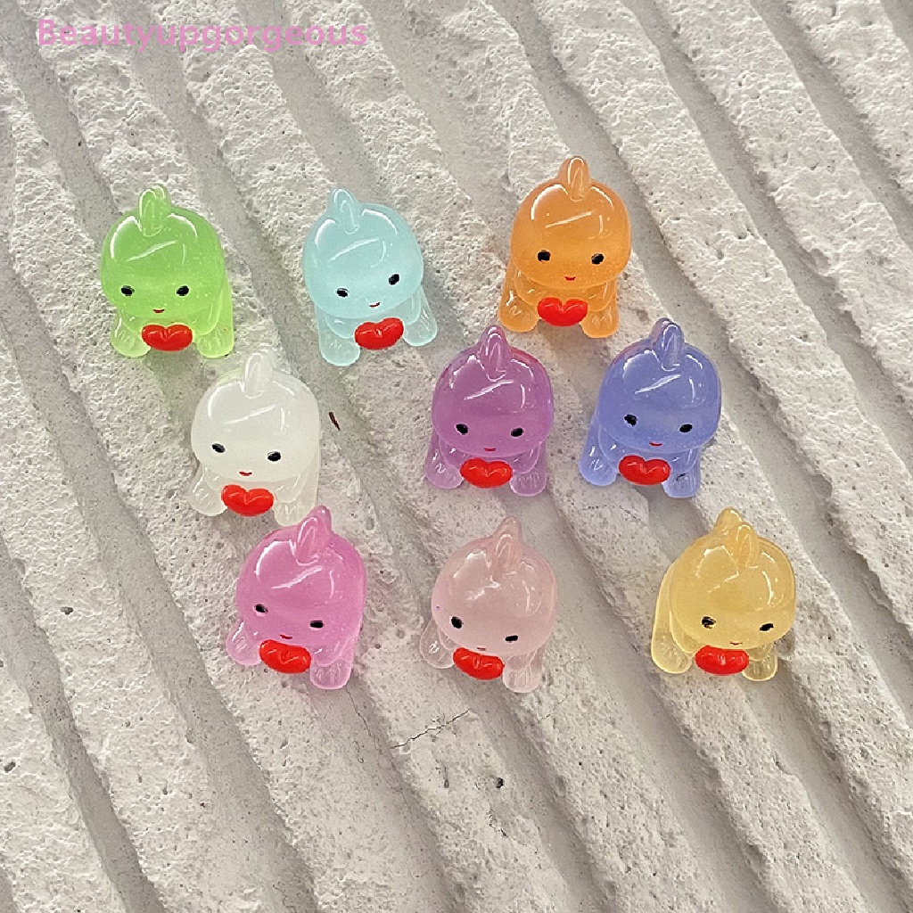 Set 2 Khủng Long Hoạt Hình Phản Quang Bằng Nhựa Resin Trang Trí Xe Hơi