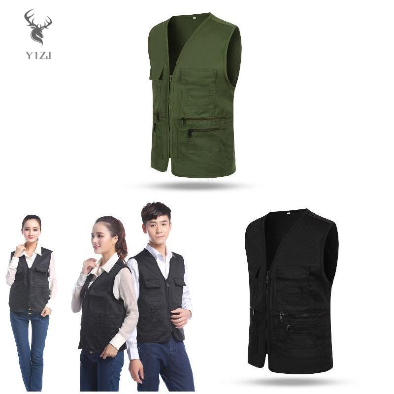 Áo Khoác Vest Dáng Rộng Nhiều Túi Có Khóa Kéo Thời Trang Cho Nam Và Nữ