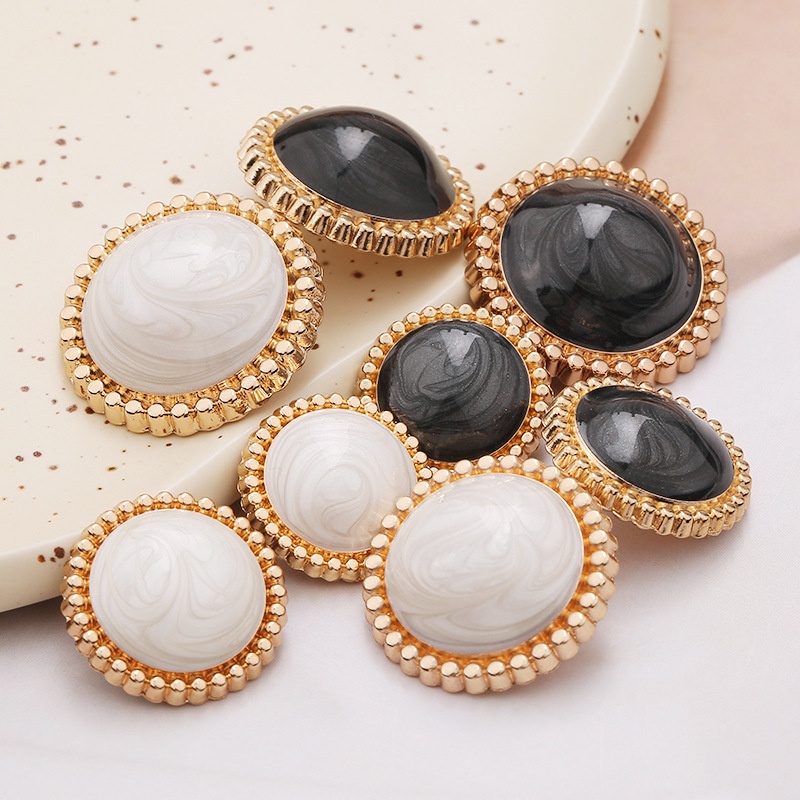 Set 10 Nút Tròn Gắn Áo Khoác Đính Ngọc Trai Thời Trang