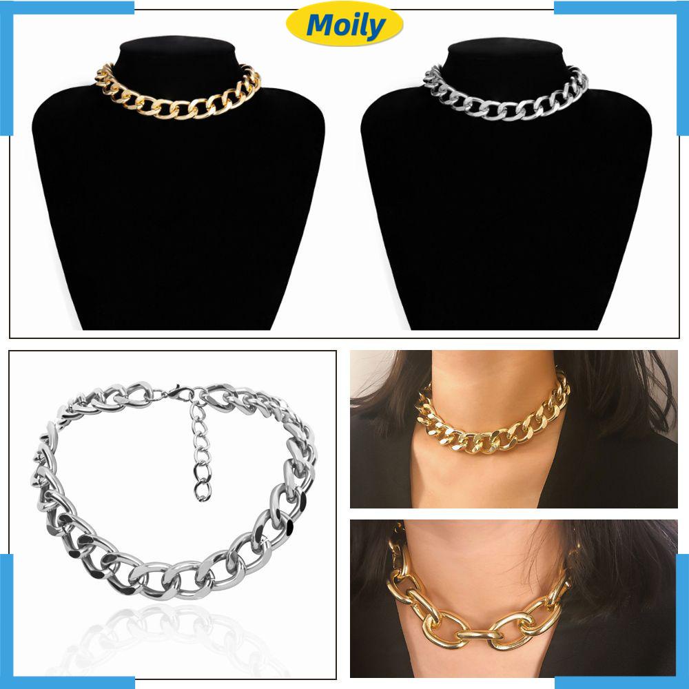 Vòng Cổ Choker Kim Loại Mạ Vàng / Bạc Phong Cách Thời Trang Hiphop
