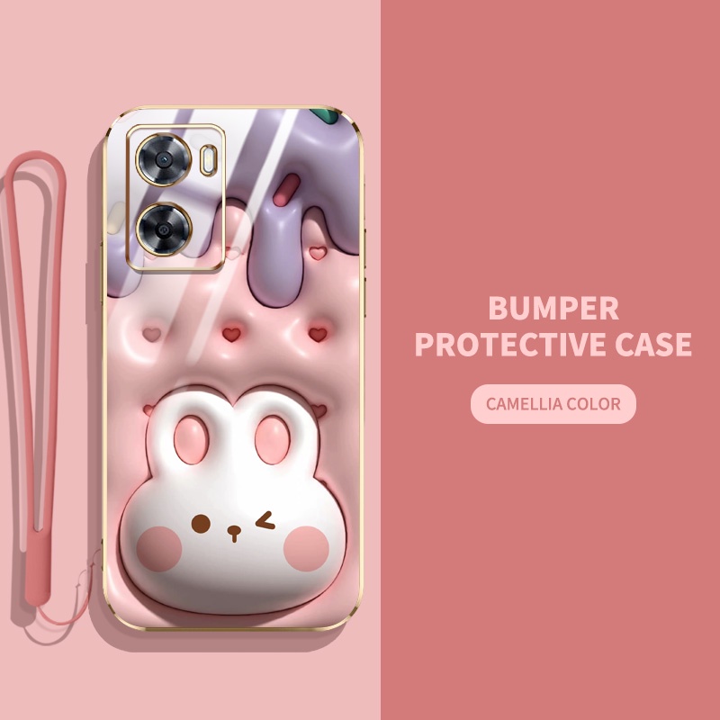 Ốp Điện Thoại Bảo Vệ Ống Kính Máy Ảnh Hình Chú Cún 3D Cho OPPO A57 A77 4G 2022 A77S A77E A57E A57S 4G OnePlus Nord N20 SE 4G