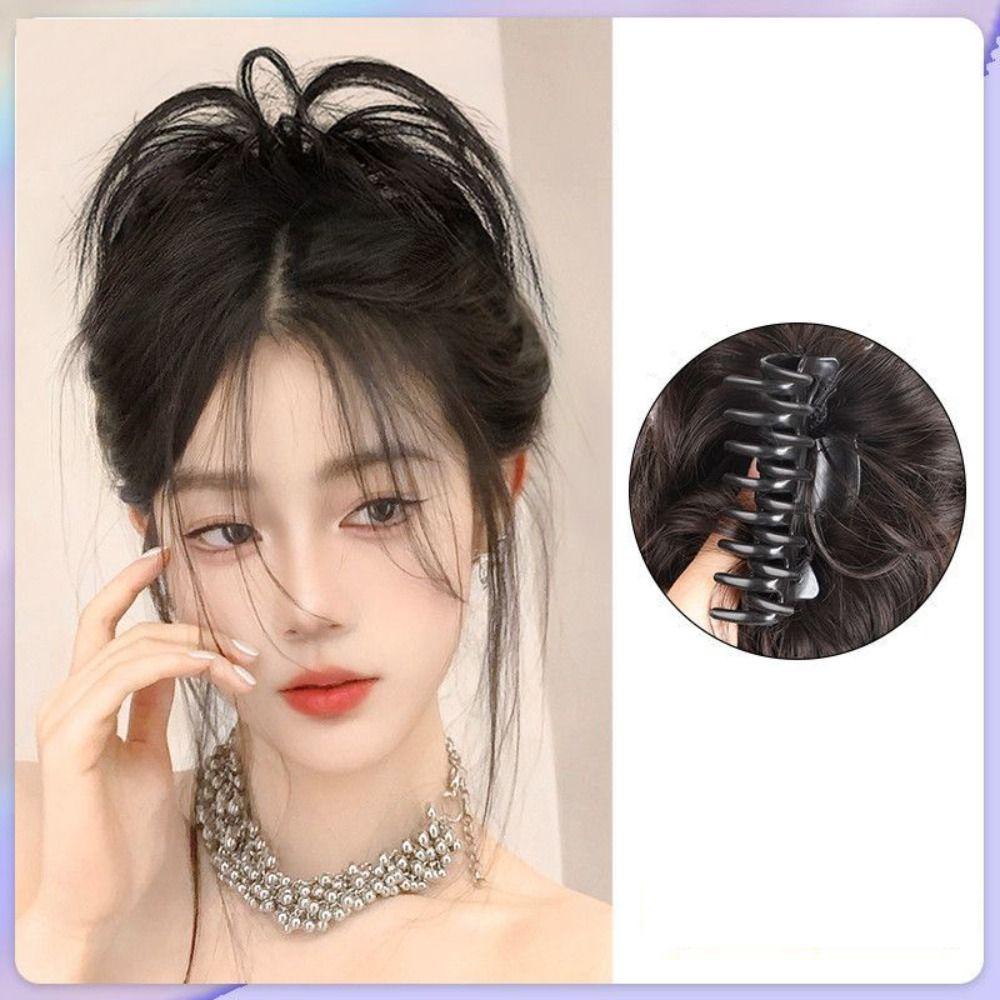 ANEMONE Búi Tóc Giả Có Kẹp Bằng Sợi Tổng Hợp Cách Nhiệt Dành Cho Nữ