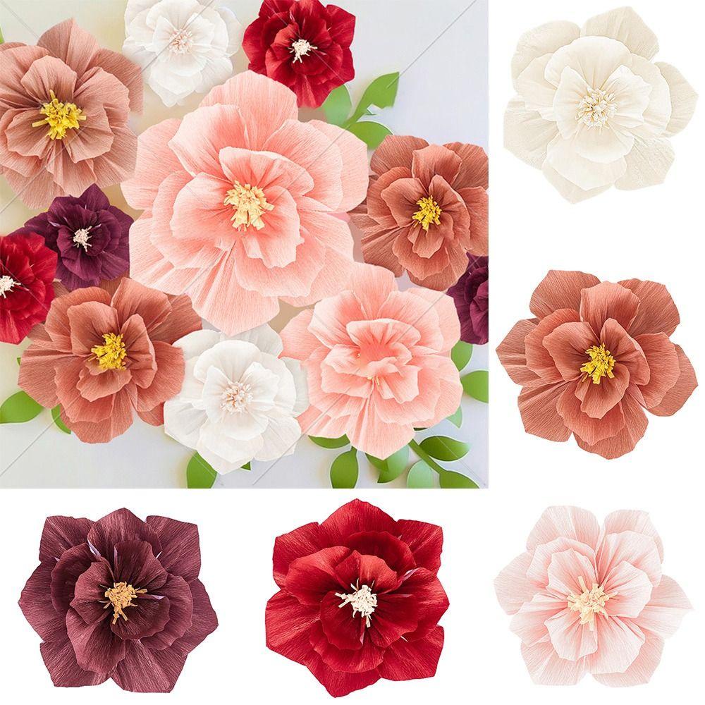 Set 3 Bình Hoa Giấy Crepe Treo Tường Trang Trí Tiệc Cưới / Sinh Nhật Mẫu Giáo Mẫu