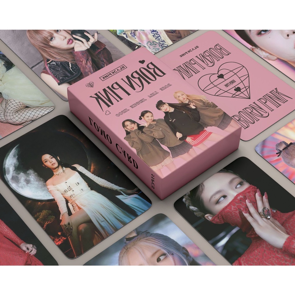 BLACKPINK Album Born Pink World Tour Shut Down Photocard PINK VENOM &amp; Ready For Love &amp; 2022 Welcoming Collection Lomo Card 55pcs/box