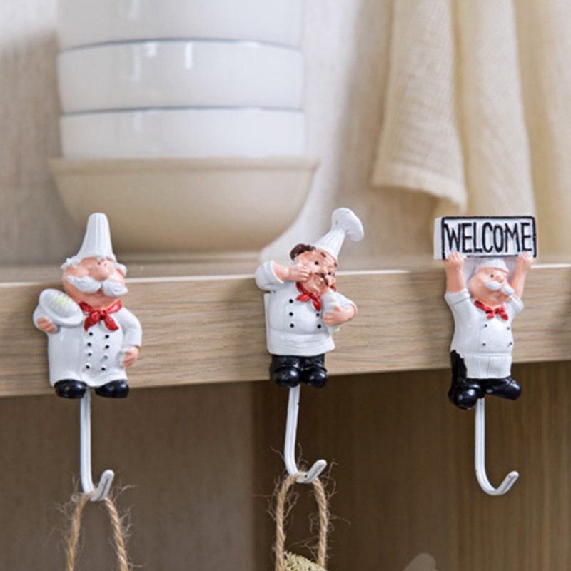 Móc Treo Đồ Bằng Thép Không Gỉ Hình Đầu Bếp Hoạt Hình Sáng Tạo