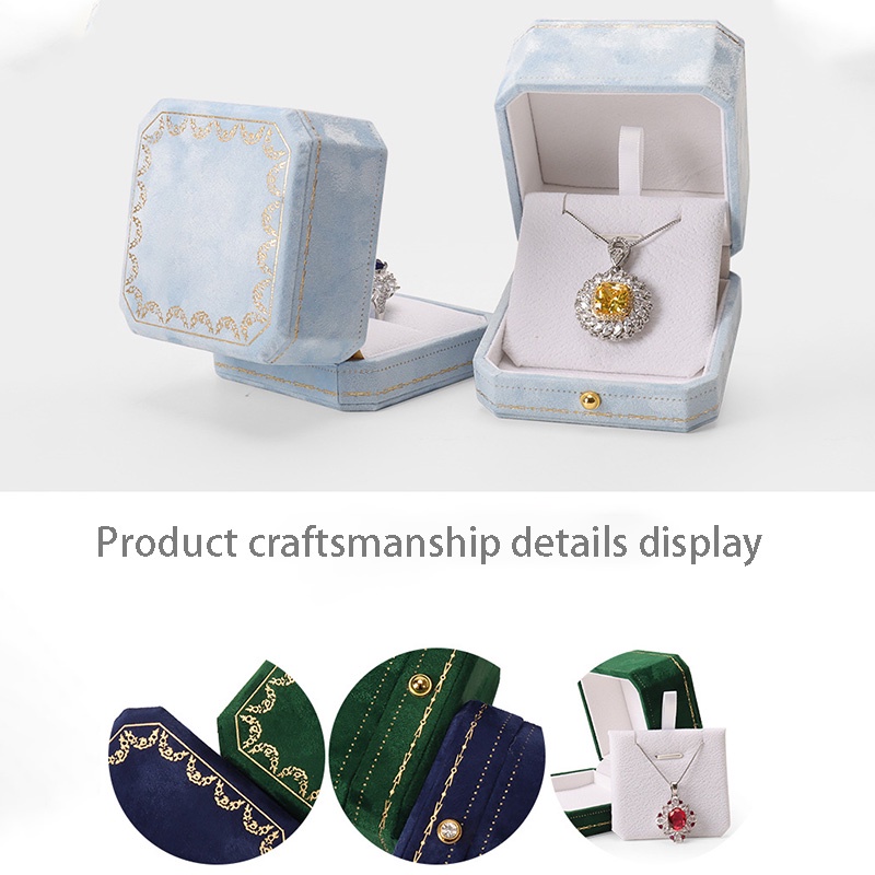 Hộp Đựng Trang Sức Giả Da Hình Bát Giác