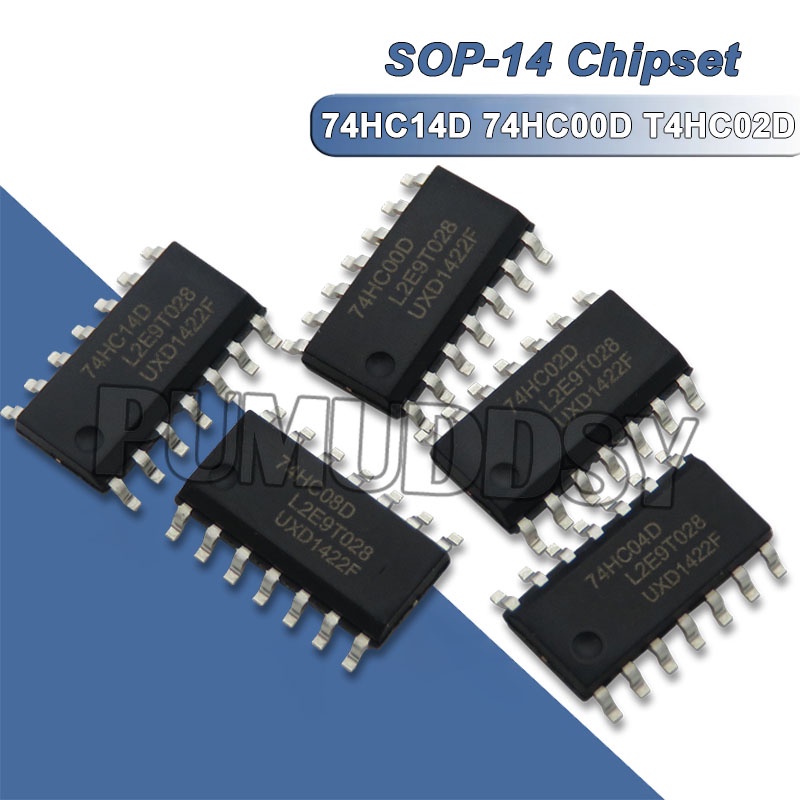 Set 10 Chip 74HC00D 74HC02D 74HC14D 74HC04D 74HC08D 74HC27D 74HC74D 74HC86D 74HC32D SOP-14 74HC00 74HC02 Chip