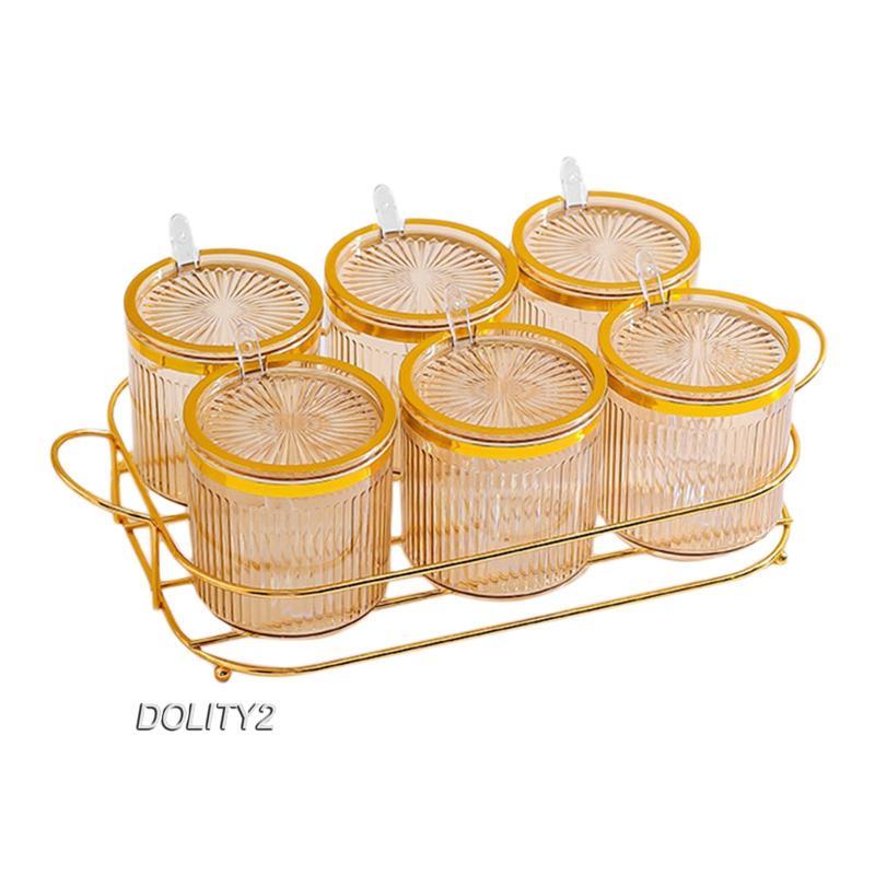 Set 2 Hộp Đựng Gia Vị Có Nắp Và Giá Đỡ Cho Nhà Bếp