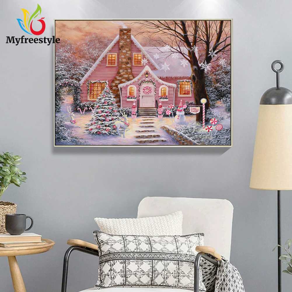 40*30cm Tranh Đính Đá Kim Cương Toàn Bộ Họa Tiết Giáng Sinh Diy