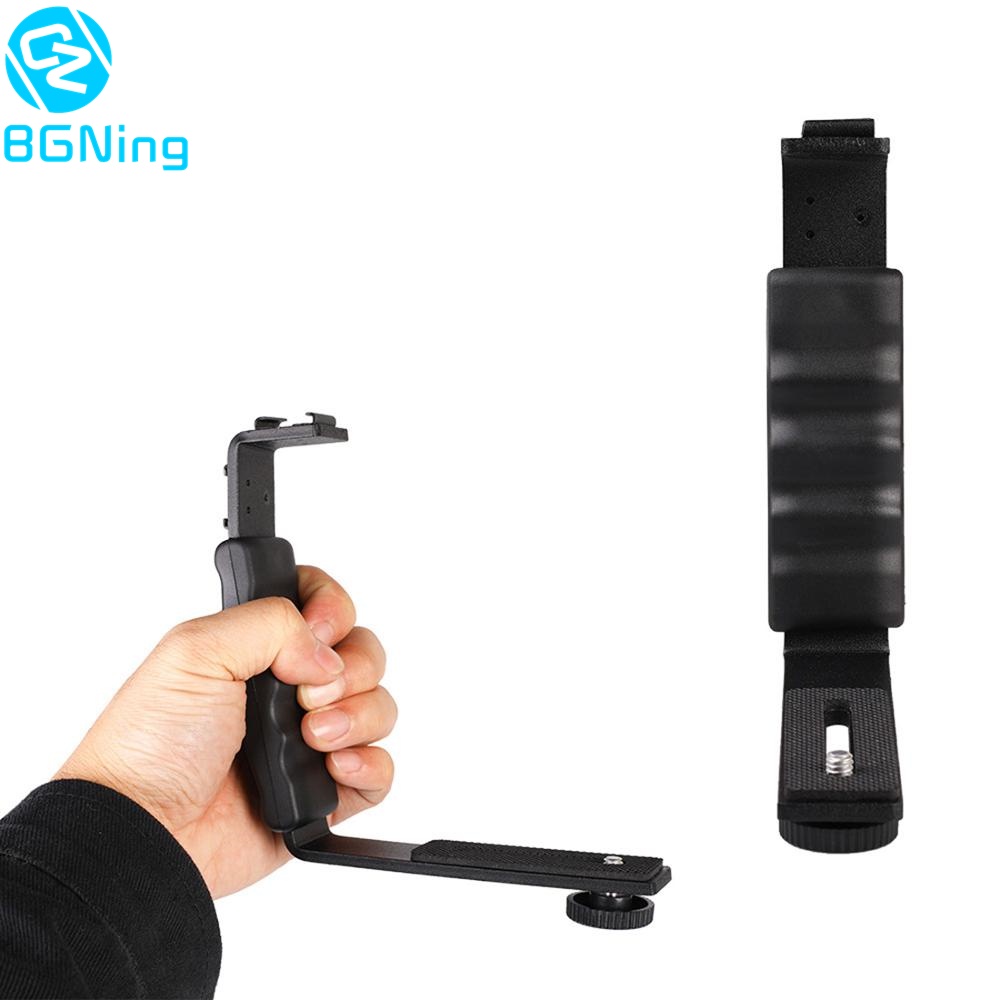Giá Đỡ Đèn Flash 2 Ngăn Hình Chữ L Cho Máy Ảnh DSLR SLR